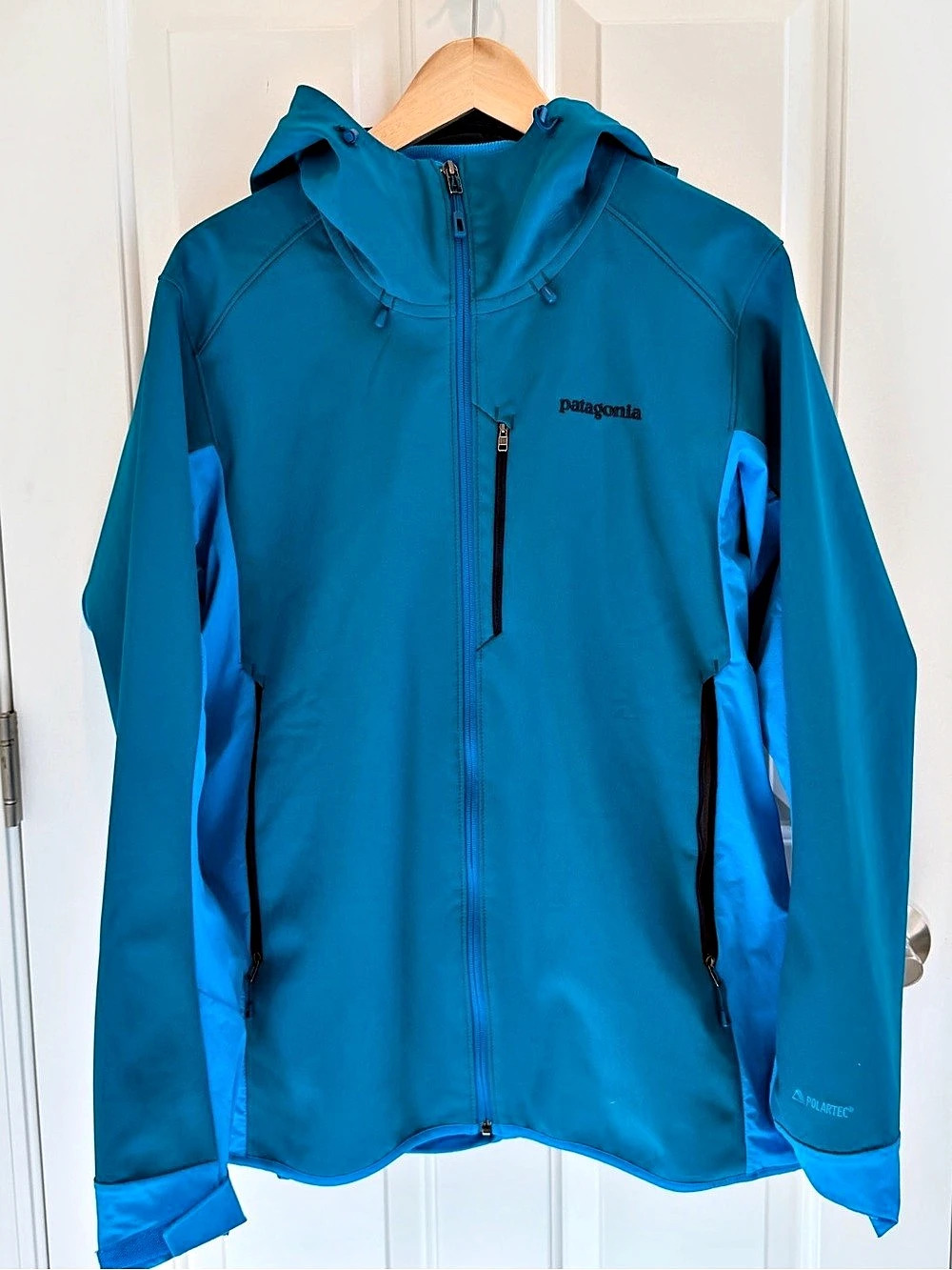 Patagonia Adze Hybrid Hoody Full-Zip Hoody Blue Performance Jacket Size Large